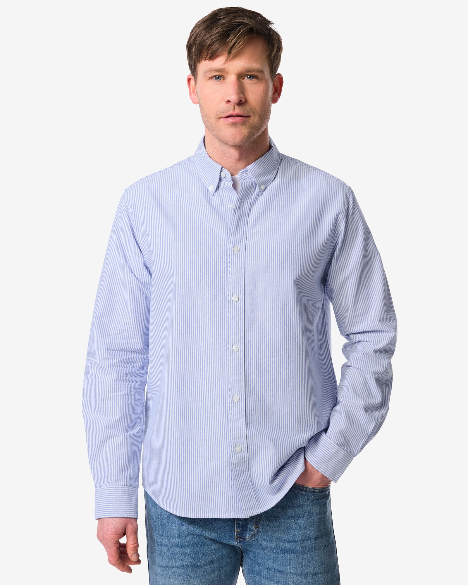 herenoverhemd Scott blauw blauw - 2103280BLUE - HEMA