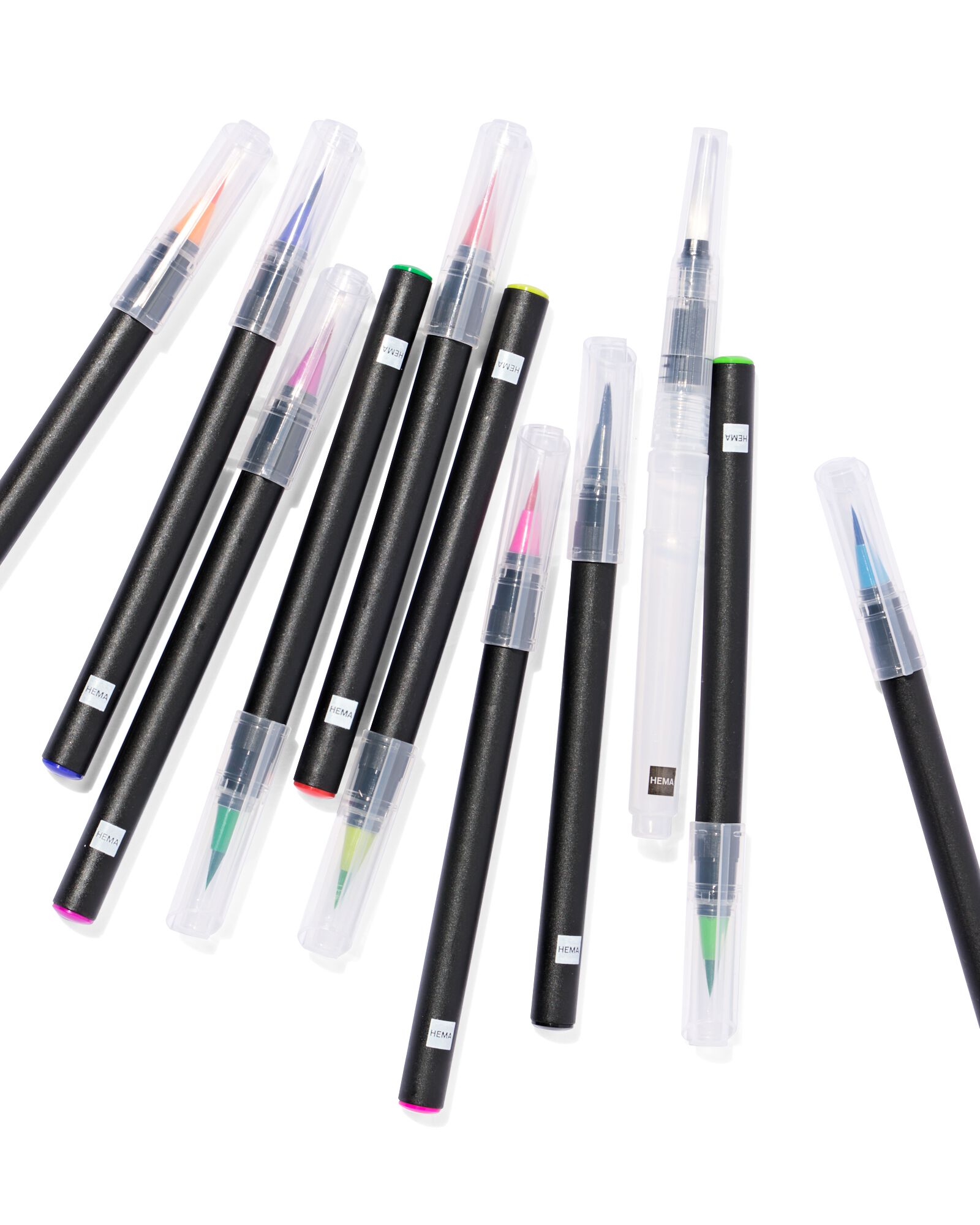 brushpennen en hervulbare waterpenselen 26-delig - 60720036 - HEMA