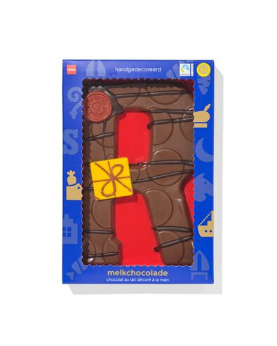 Lettre en chocolat d&eacute;cor&eacute;e &agrave; la main lait R 180g - 24427418 - HEMA