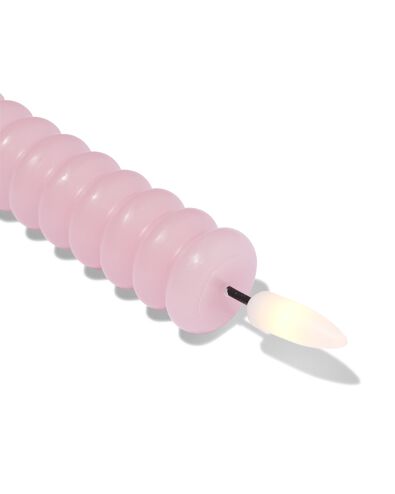 bougie LED longue ⌀2,3 x 29 cm nervur&eacute;e rose clair - 13550156 - HEMA
