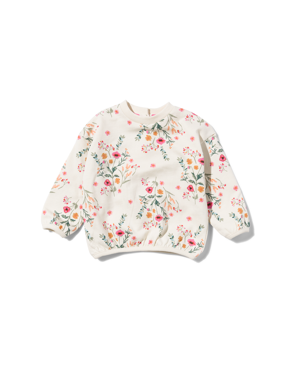 Baby-Sweatshirt, Blumen ecru ecru - 1000030094 - HEMA