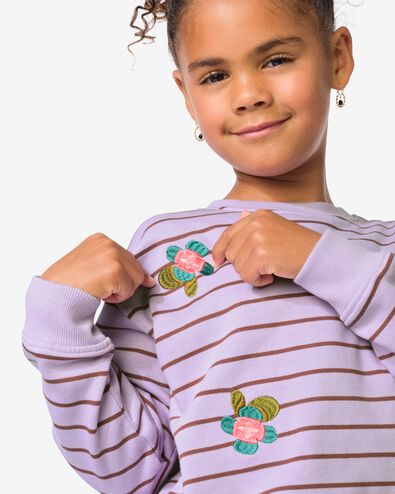 kinder sweater bloemen paars paars - 30816707PURPLE - HEMA