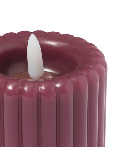 bougie led ⌀7,5x10cm nervur&eacute;e aubergine - 13550128 - HEMA