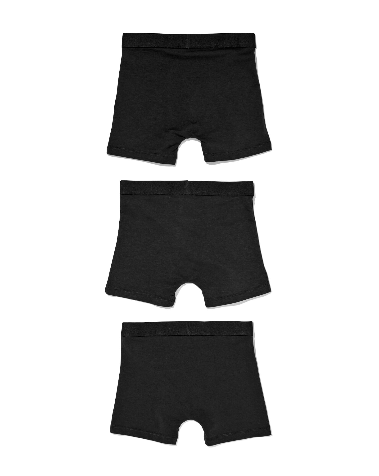 3 boxers basic enfant coton stretch noir noir - 19293189BLACK - HEMA
