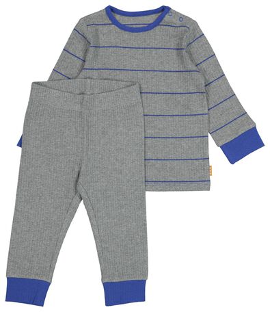 Baby-Pyjama mit Bambus, gerippt, Stretch graumeliert - 1000021018 - HEMA