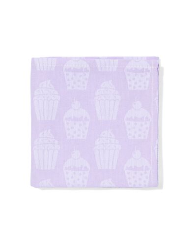 Geschirrtuch, 65 x 65 cm, Baumwolle, violett mit Cupcakes - 5440257 - HEMA