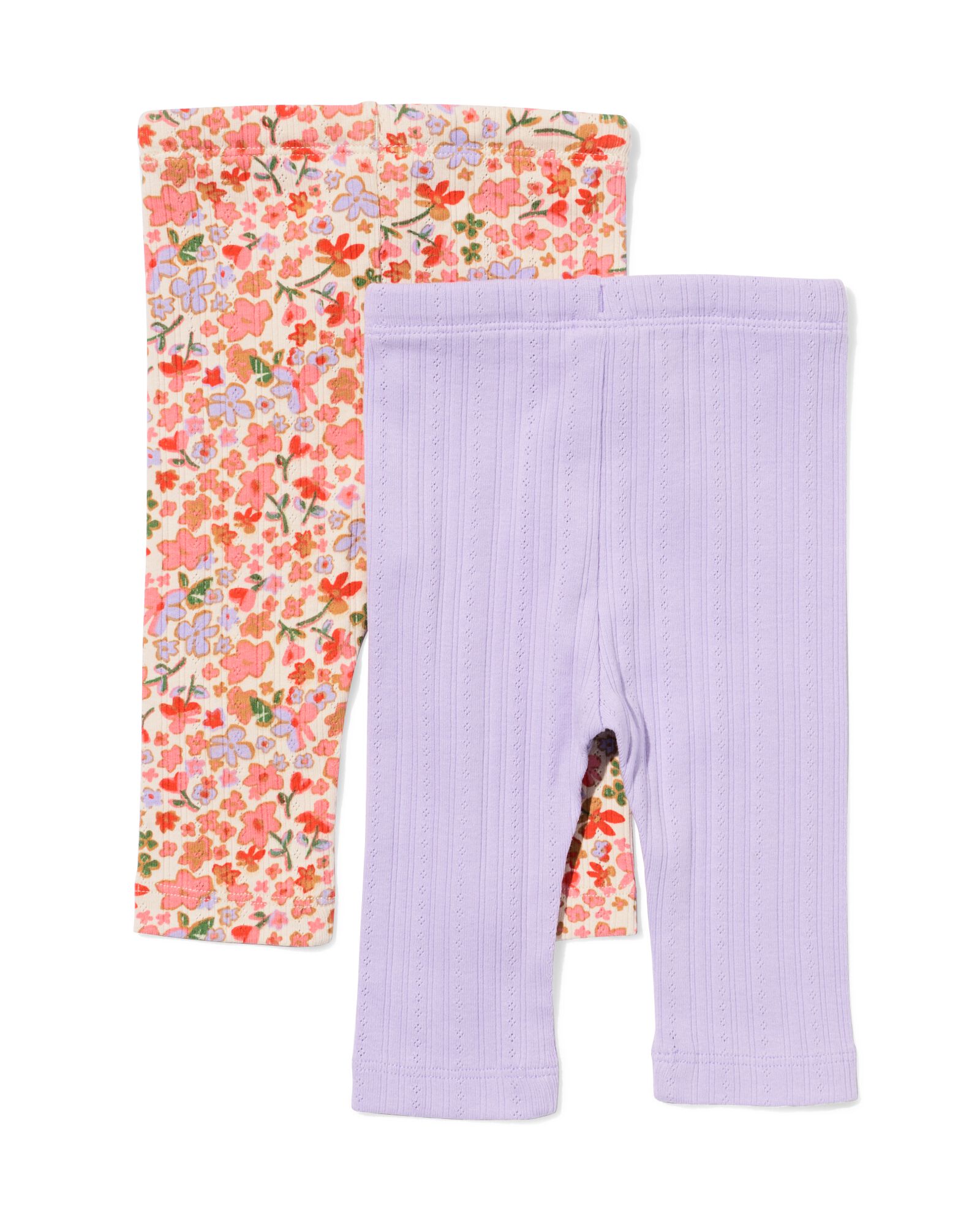 Leggings b&eacute;b&eacute; fleurs - 2 pi&egrave;ces violet - 33040070PURPLE - HEMA