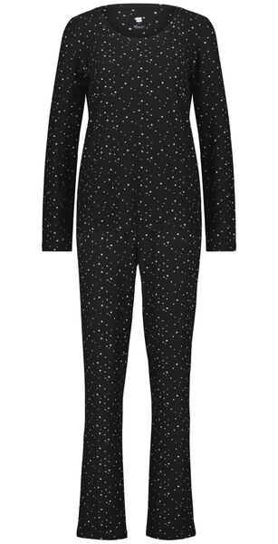 damespyjama sterren zwart zwart - 1000024429 - HEMA