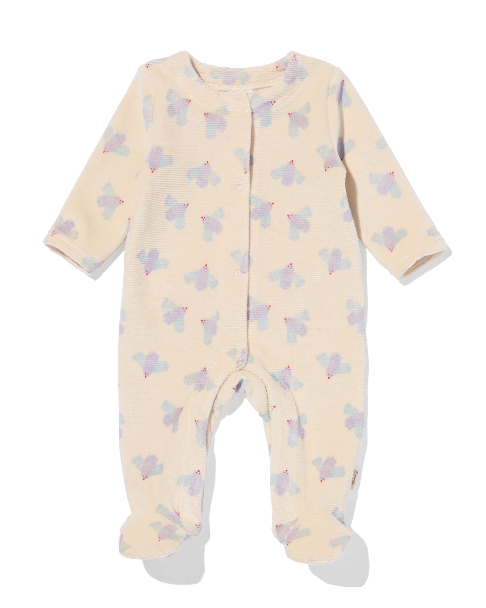 newborn boxpakje rib vogels ecru ecru - 33439420ECRU - HEMA