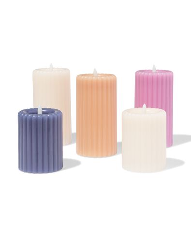 LED kaars 7.5x10cm rib ivoor - 13550089 - HEMA