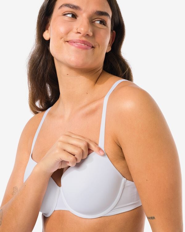 voorgevormde bh met beugel recycled/micro wit - 1000014815 - HEMA