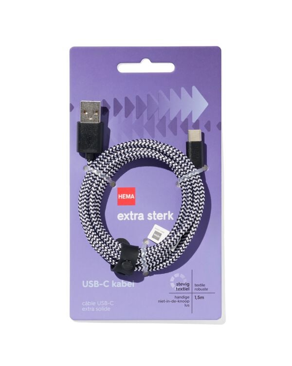 c&acirc;ble chargeur USB/USB-C 1.5m - 39630175 - HEMA