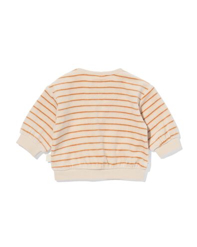 newborn trui velours strepen ecru - 33444120ECRU - HEMA