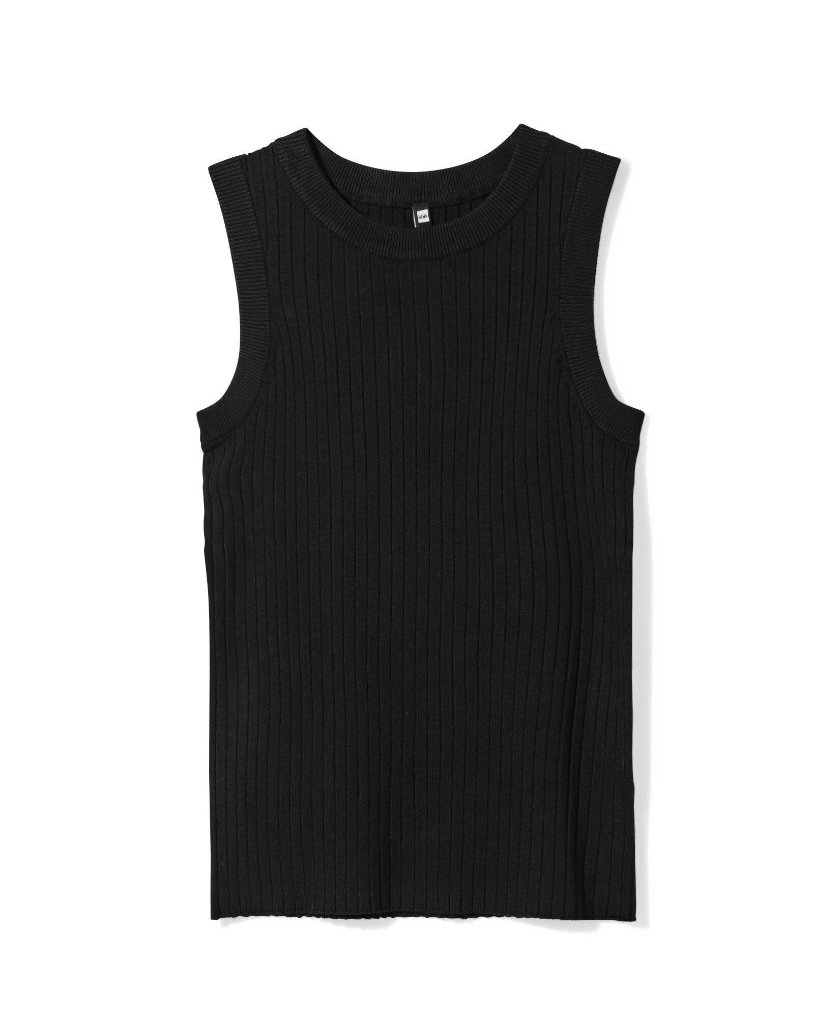 damessinglet Frida rib zwart zwart - 36304340BLACK - HEMA