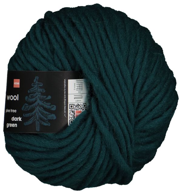 Strickgarn, Wolle, 50 g, dunkelgrün dunkelgrün Wolle - 1400220 - HEMA