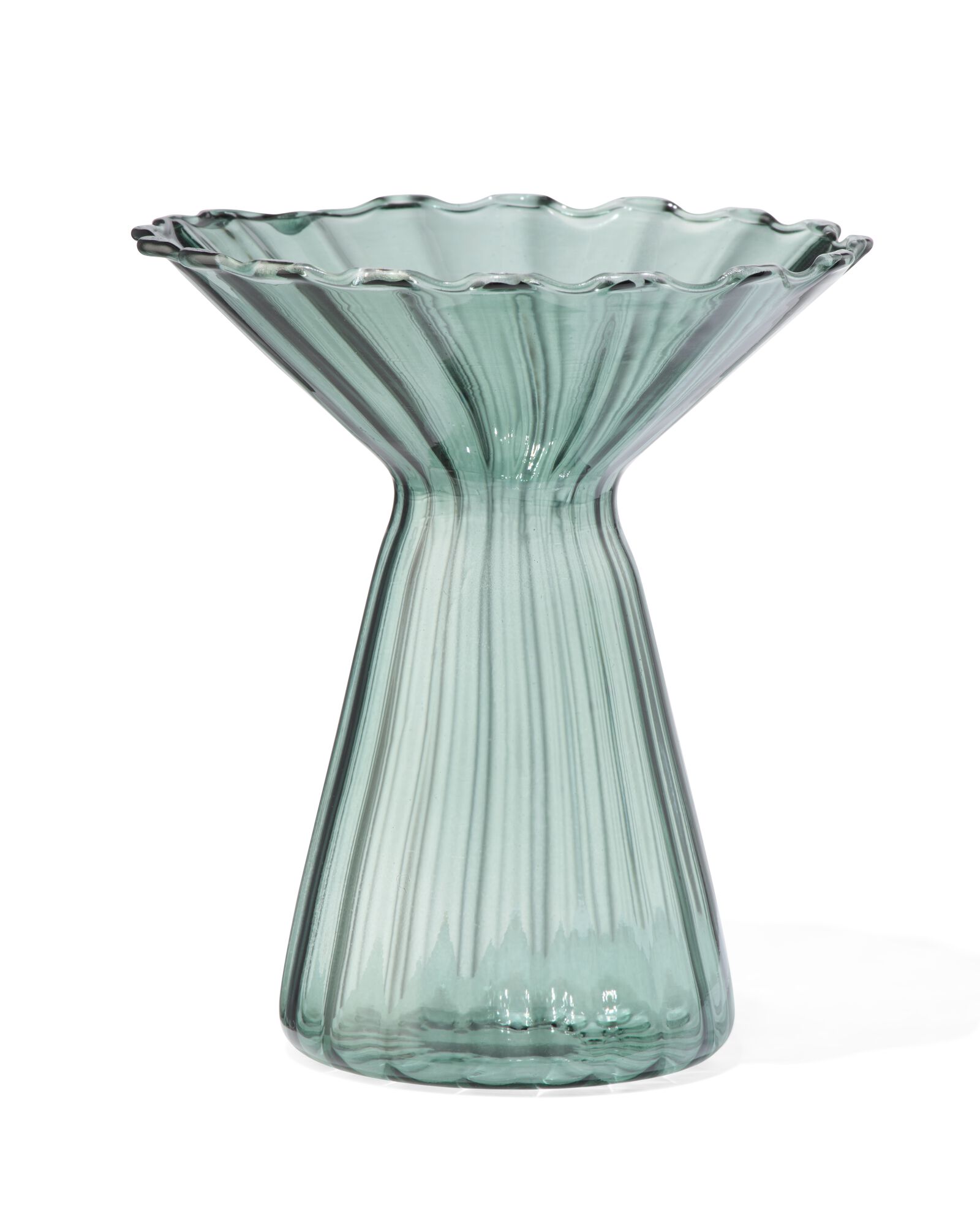 vase pour b&acirc;tonnets parfum&eacute;s ⌀10,5x12cm verre &agrave; collerette vert fonc&eacute; - 13507519 - HEMA