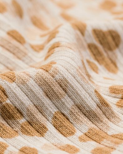 newborn T-shirt rib luipaard ecru ecru - 33427420ECRU - HEMA