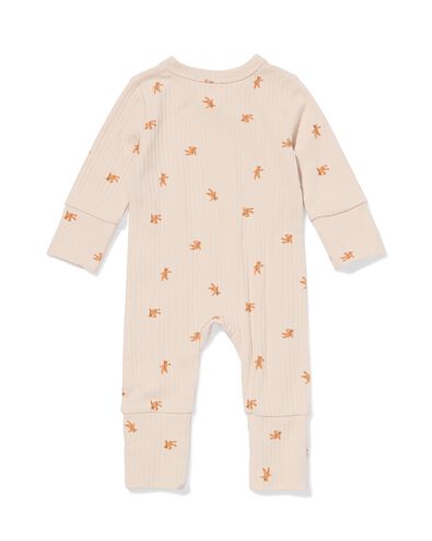 Newborn-Strampler zum Mitwachsen, LENZING&trade; ECOVERO&trade;, gerippt, B&auml;ren ecru - 33428820ECRU - HEMA