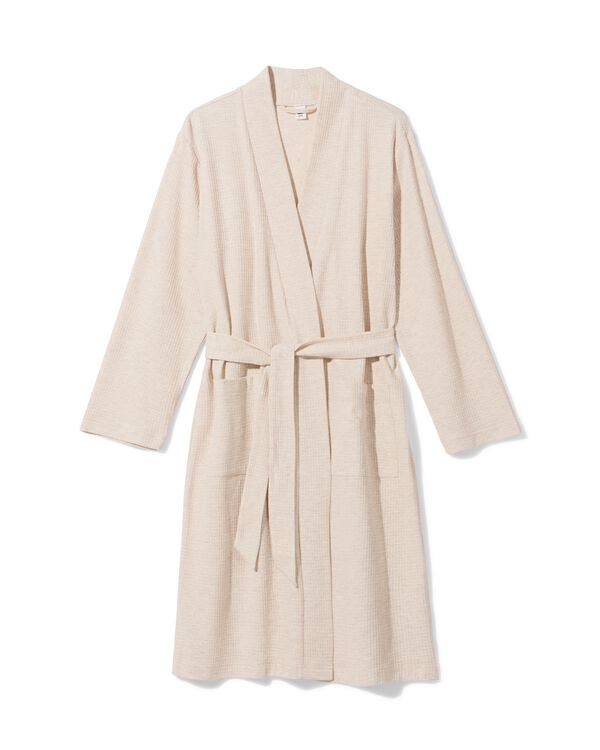 peignoir femme coton gaufr&eacute; naturel naturel - 23400395NATURAL - HEMA