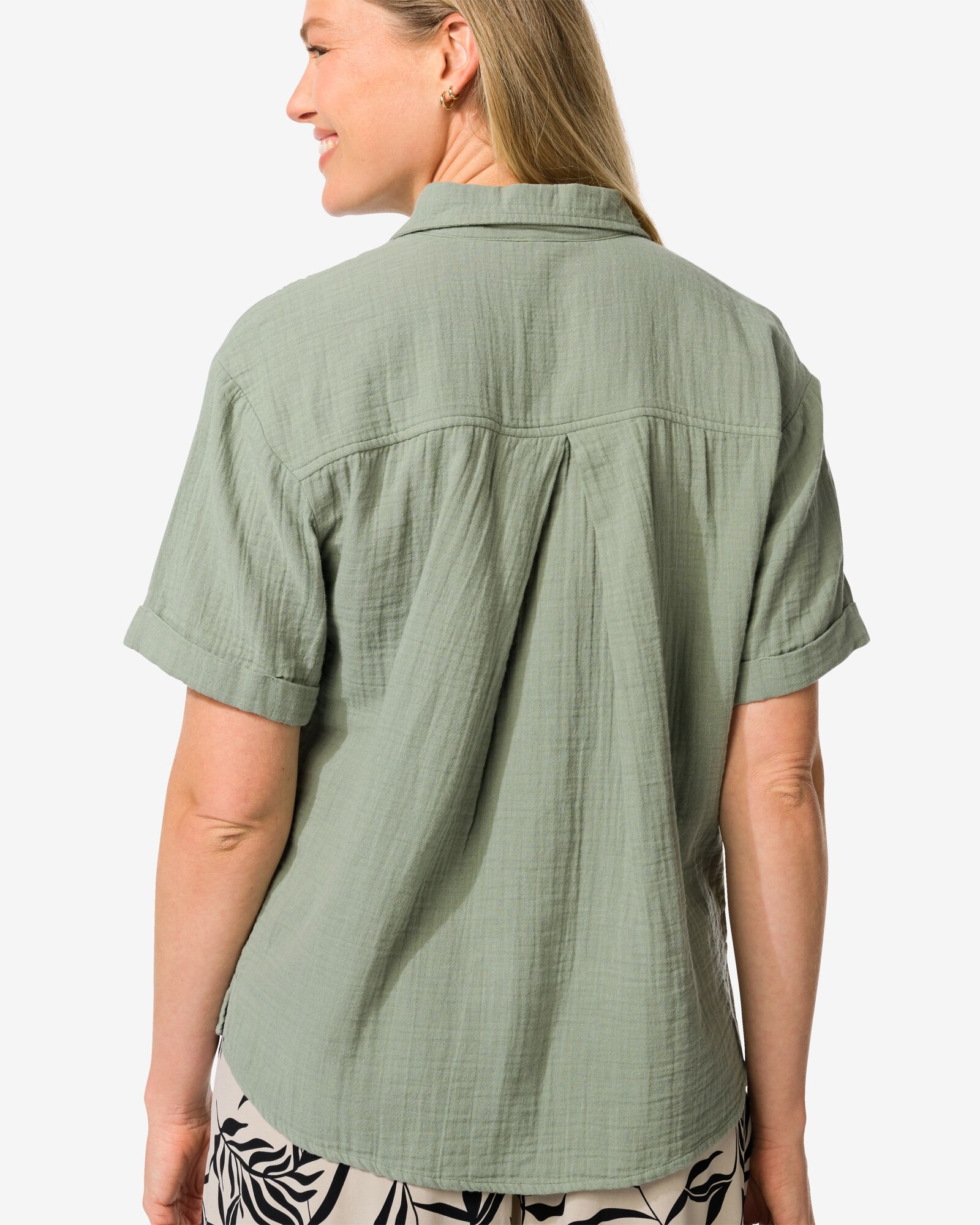 damesblouse Kai crinkle  groen - 36330575GREEN - HEMA