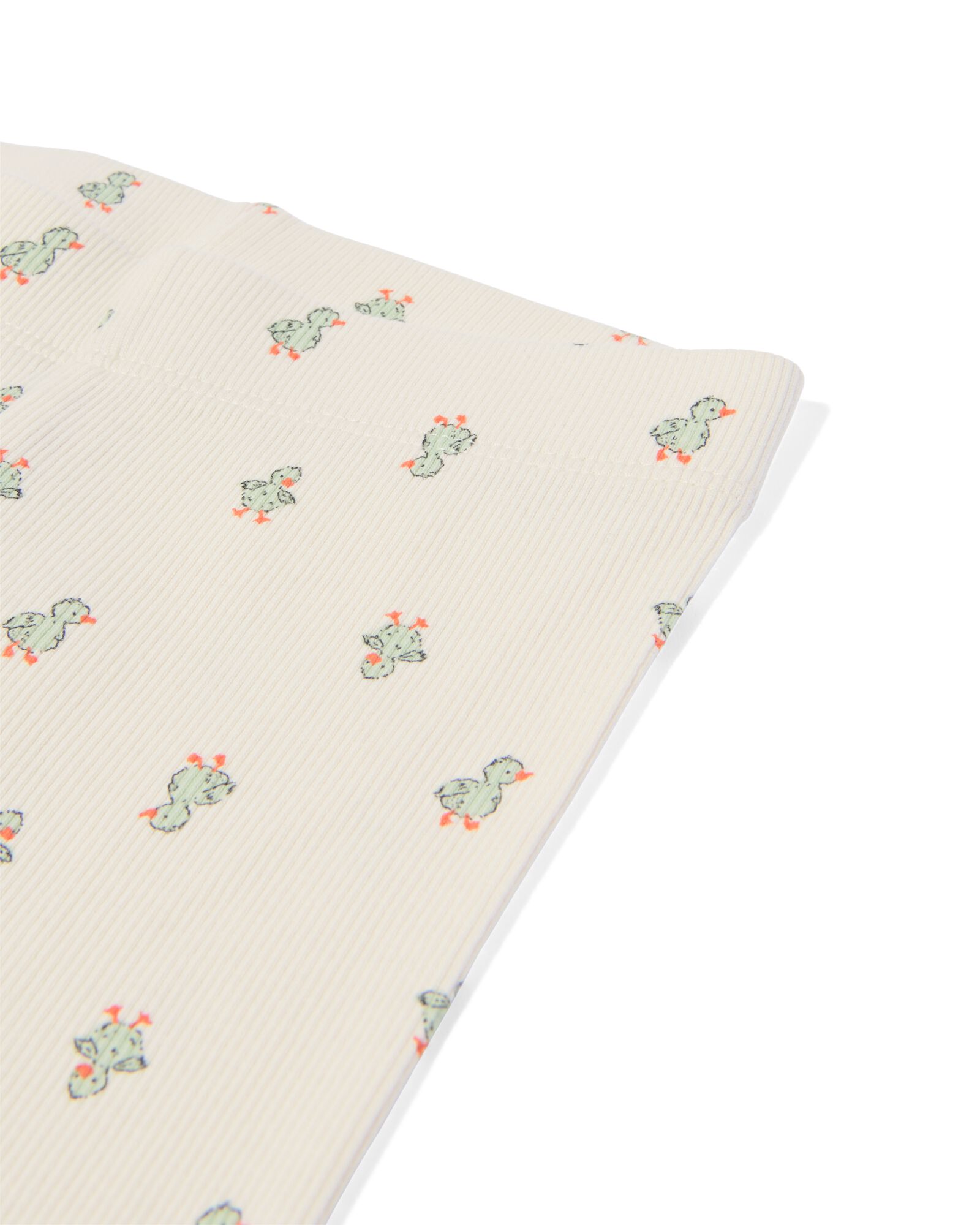 meegroei babypyjama rib eendjes gebroken wit - 33309730OFFWHITE - HEMA