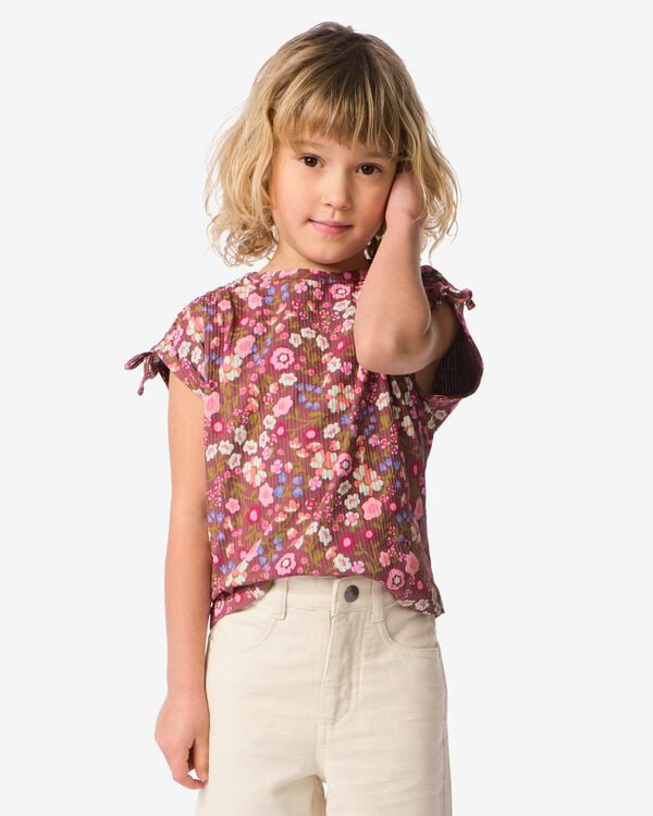 Kinder-T-Shirt, gerippt, Fr&uuml;chte braun braun - 30841854BROWN - HEMA