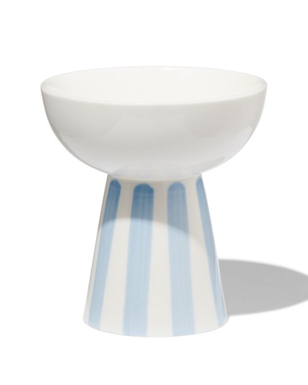 bol sur pied &Oslash;11x11.6 - new bone blanc et bleu - vaisselle d&eacute;pareill&eacute;e - 9650022 - HEMA