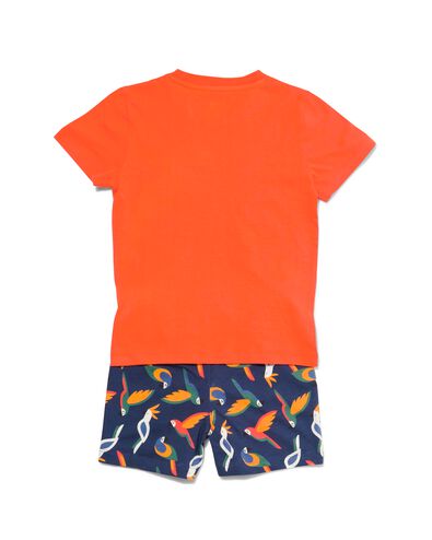 Kinder-Kurzpyjama, leuchtende Papageien orange 110/116 - 23020283 - HEMA