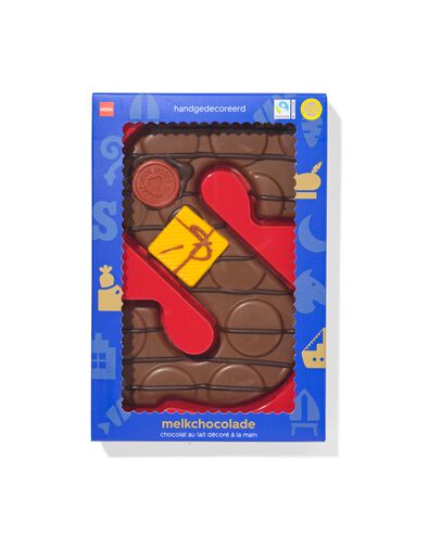 Lettre en chocolat d&eacute;cor&eacute;e &agrave; la main lait S 180g - 24427419 - HEMA