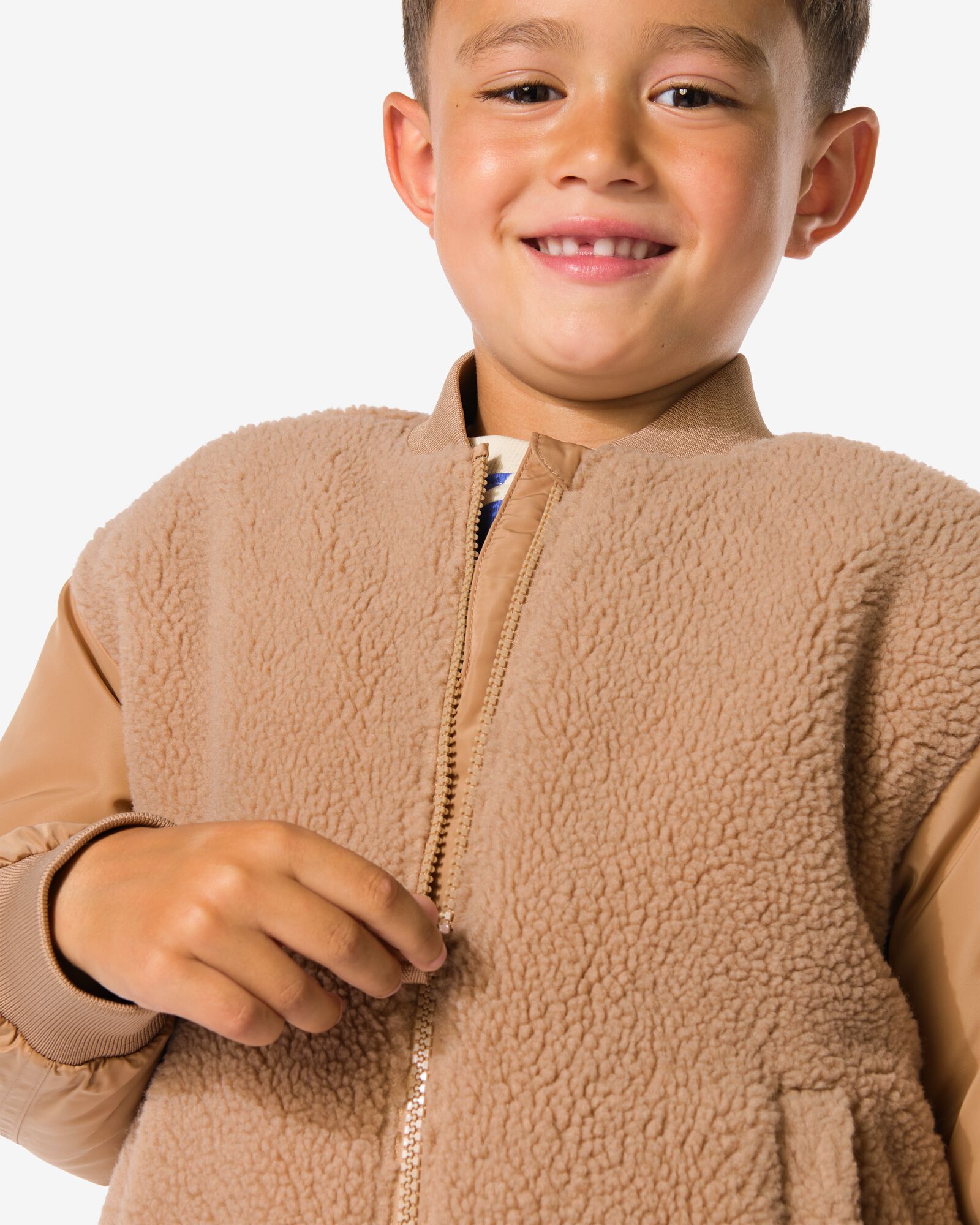 veste bombers enfant teddy marron - 30705516BROWN - HEMA