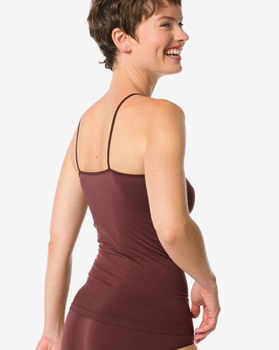 dameshemd naadloos micro spaghettibandjes donkerbruin - 19601714DARKBROWN - HEMA