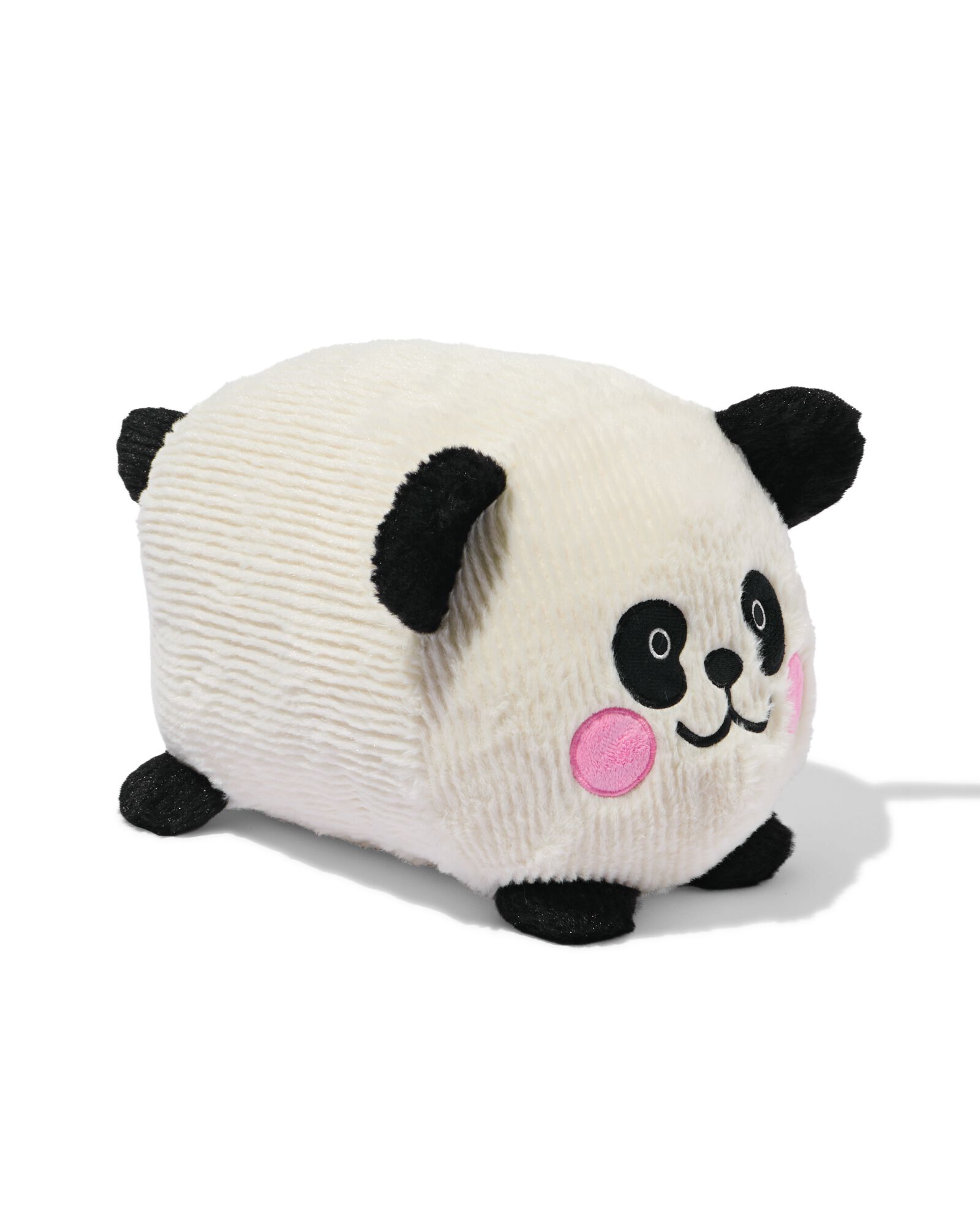 knuffel 30cm panda ribbelstructuur  - 61100511 - HEMA