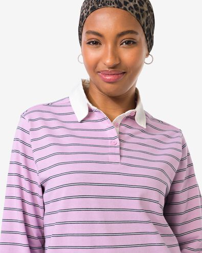 Damen-T-Shirt Elif, Jersey, gestreift rosa - 36206870PINK - HEMA