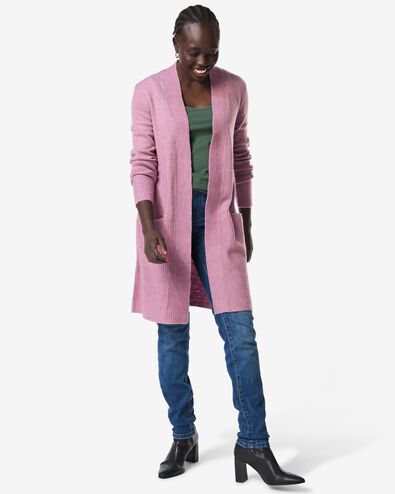 damesvest Lana fijngebreid paars - 36302580PURPLE - HEMA