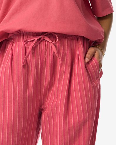 pantalon femme Koa avec lin rouge L - 36268873 - HEMA