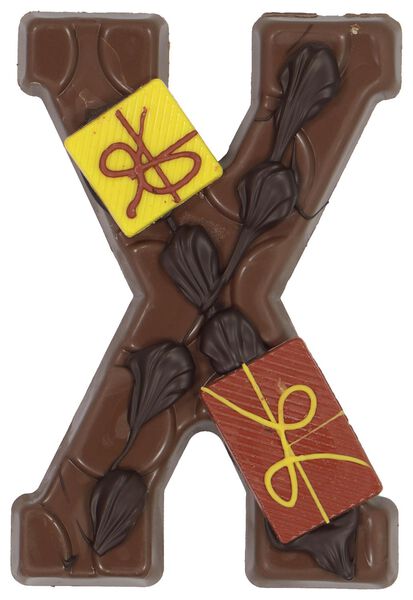 lettre X en chocolat au lait décorée à la main 200g lait décoré X - 10038025 - HEMA