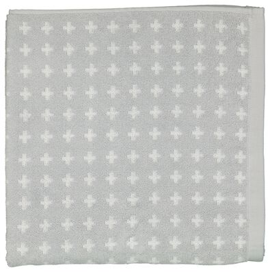 serviette - qualité épaisse - 70x140 - gris clair à croix blanches gris clair serviette 70 x 140 - 5220043 - HEMA