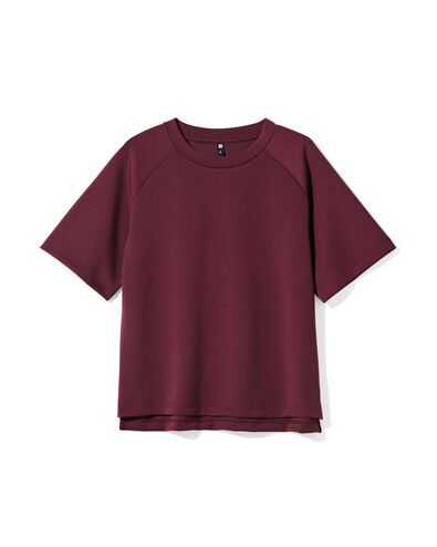 dames T-shirt Elly jersey relaxed fit bordeauxrood bordeauxrood - 36206840BURGUNDYRED - HEMA