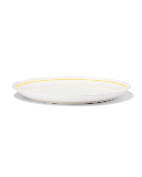 Speiseteller, Ø 26 cm, Kombigeschirr, New Bone China, weiß-gelb - 9650025 - HEMA
