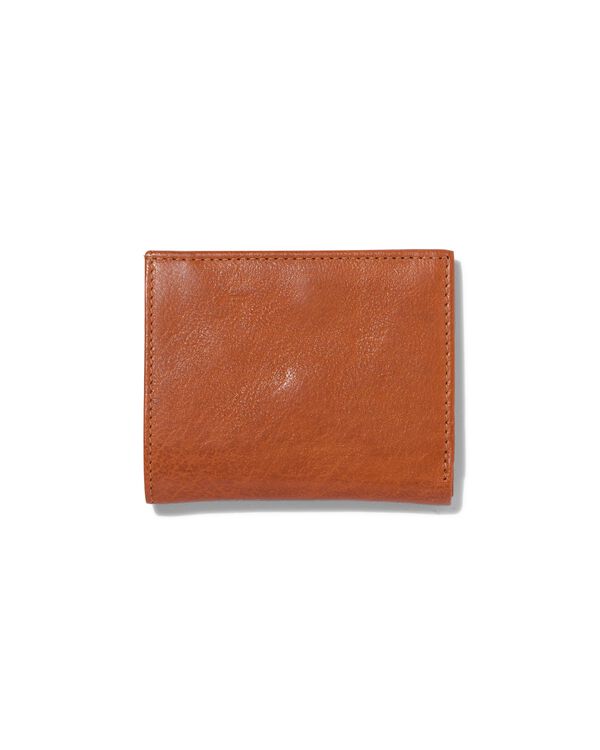 portemonnaie billfold cuir marron RFID 8.2x10 - 18110030 - HEMA