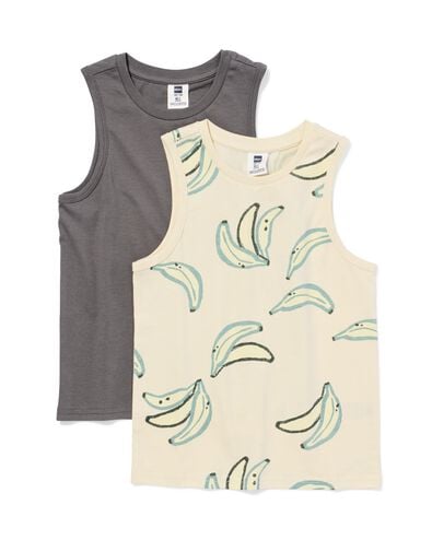 kindersinglets bananen - 2 stuks ecru ecru - 30719909ECRU - HEMA