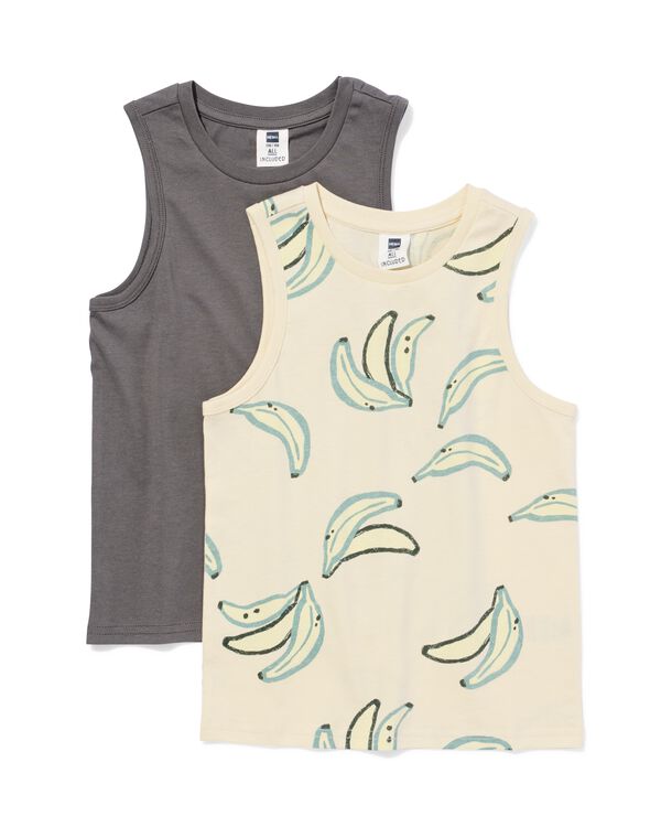 kindersinglets bananen - 2 stuks ecru ecru - 30719909ECRU - HEMA