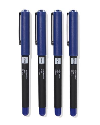 rollerbalpennen 0.5mm blauwschrijvend - 4 stuks - 14400614 - HEMA