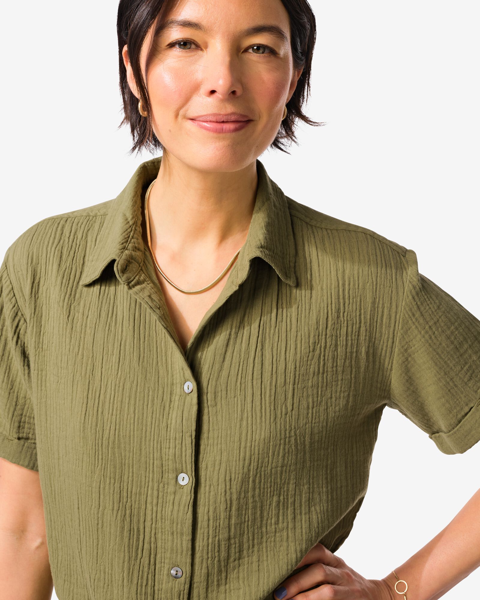 damesblouse Kai mousseline groen groen - 36303580GREEN - HEMA