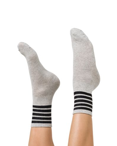Damen-Socken mit Glitter und Streifen graumeliert - 1000026992 - HEMA