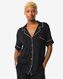 Damen-Pyjamashirt, Viskose schwarz M - 23450182 - HEMA