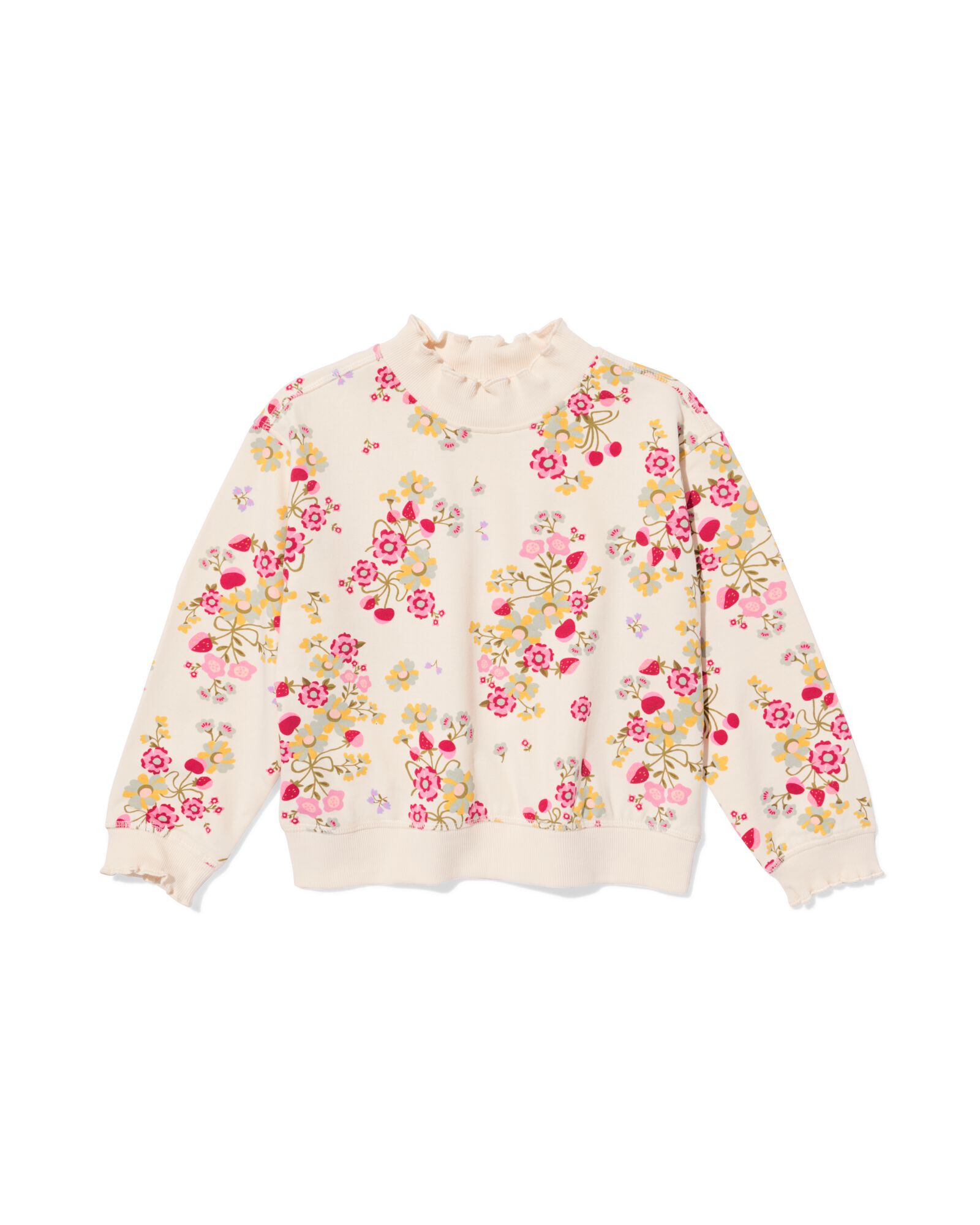 Kinderpullover aus Sweatstoff mit Blumen  ecru ecru - 30842332ECRU - HEMA