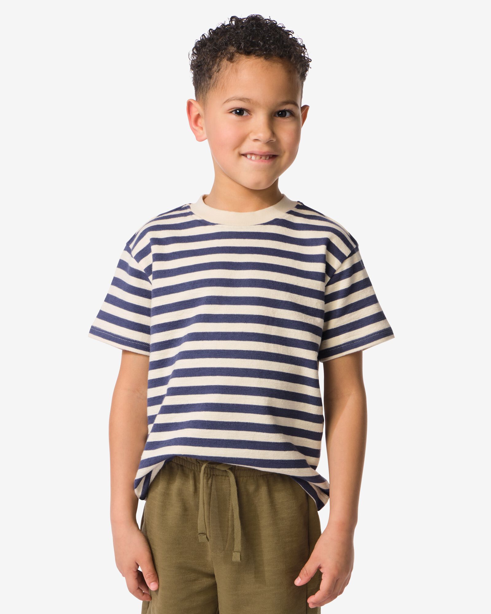 Kinder-T-Shirt mit Streifenmuster blau blau - 30713401BLUE - HEMA