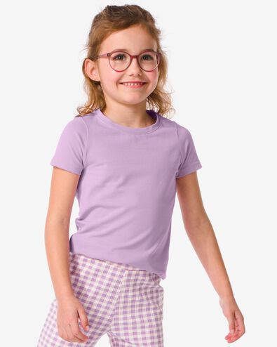 t-shirt enfant - coton bio violet 110/116 - 30832372 - HEMA