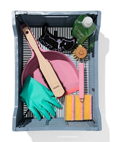 Klappbox zum Beschriften, recycelt, M, Steinblau dunkelblau M  30 x 40 x 17 - 39811088 - HEMA